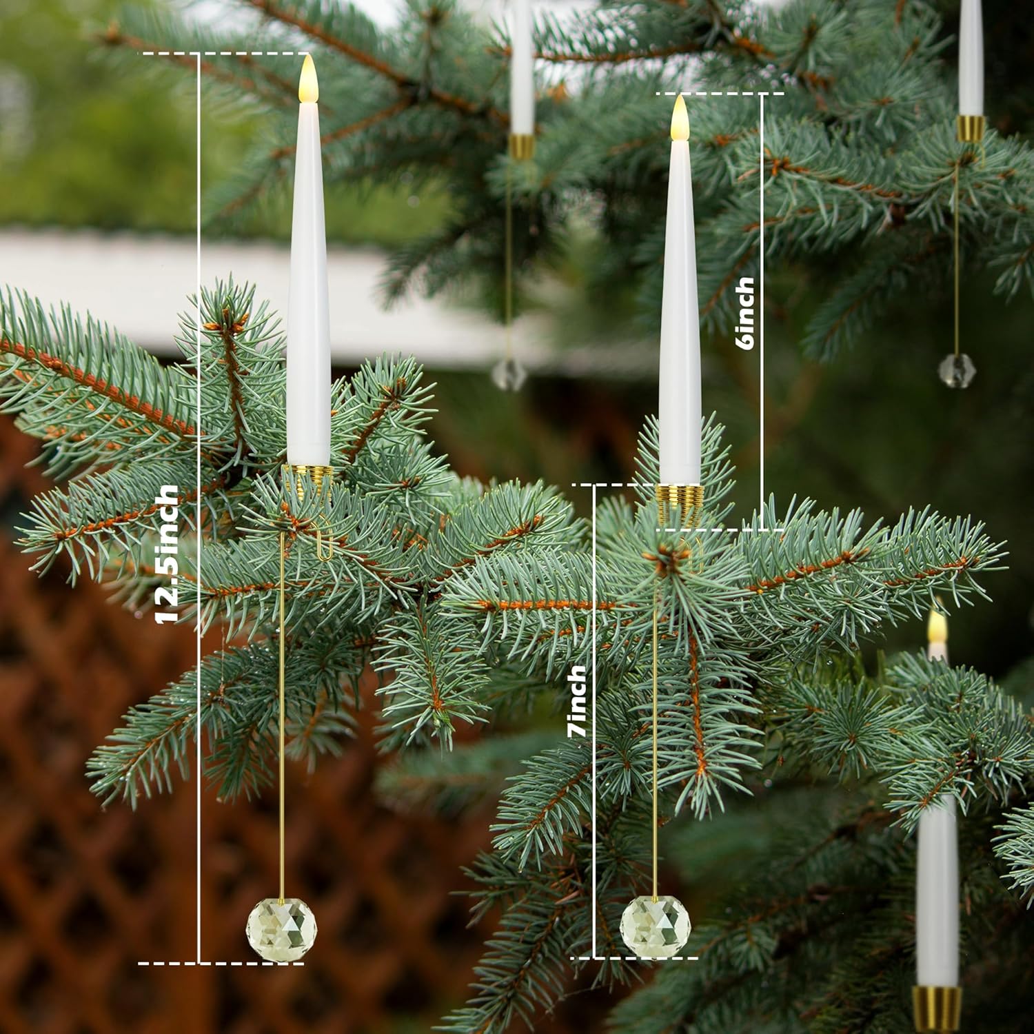 🔥This week's hot sale🔥 christmas tree led candles with clear crystal ball hook limited stock