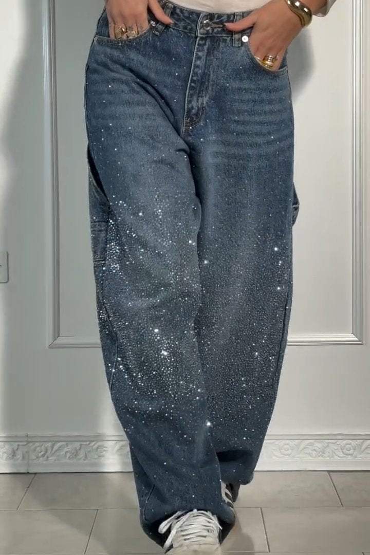 🔥This week's hot sale🔥Women's rhinestone harem jeans