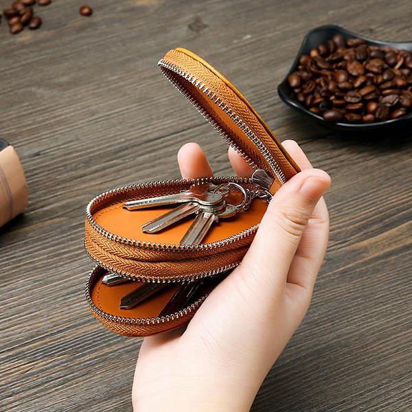 🔥This week's hot sale🔥Men's genuine leather simple double zipper car key bag