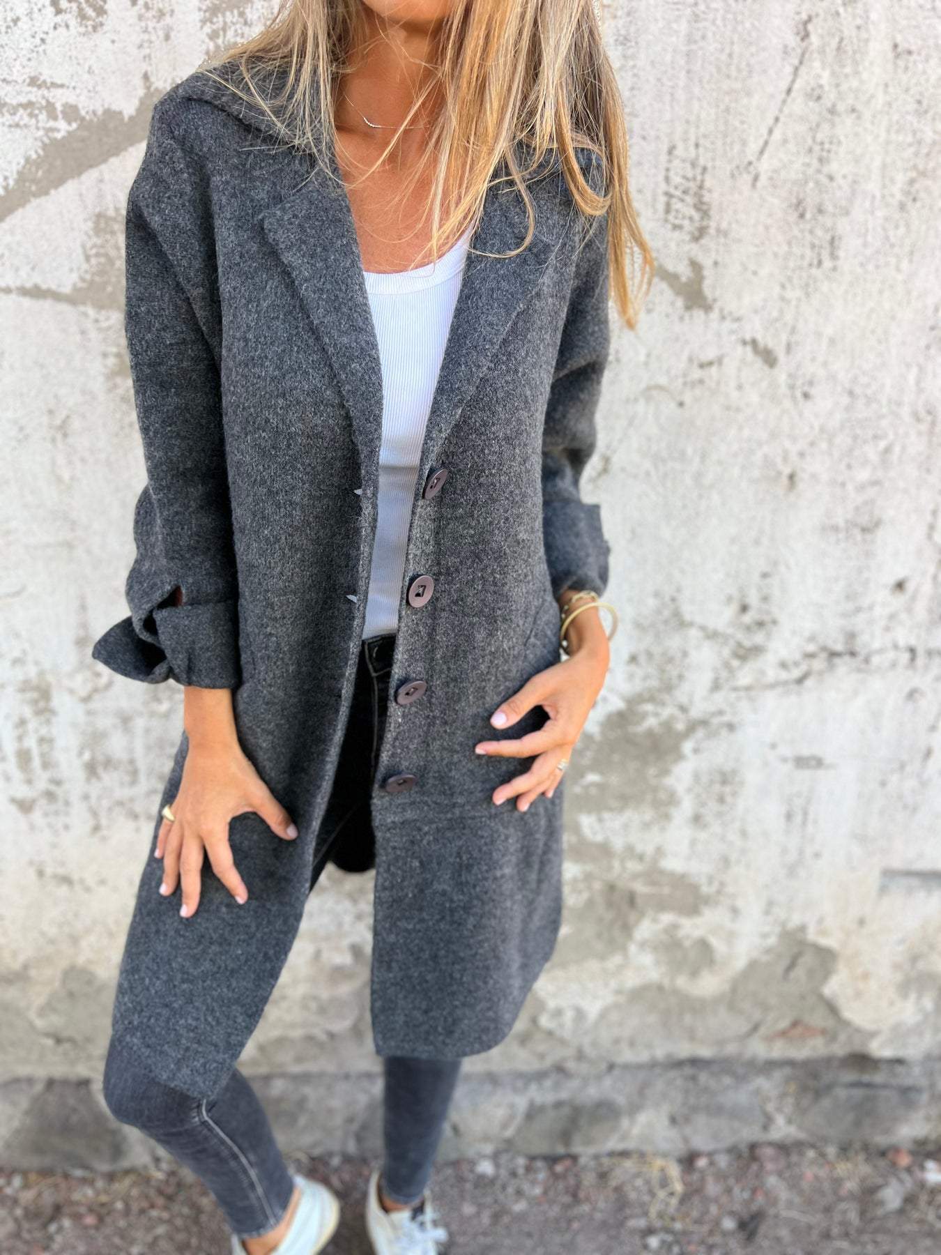 🔥This week's hot sale🔥Casual Lapel Wool Single Breasted Long Coat