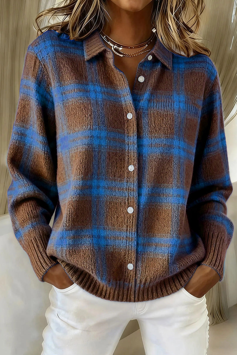 🔥This week's hot sale🔥Women's Plaid Print Casual Cotton Buttoned