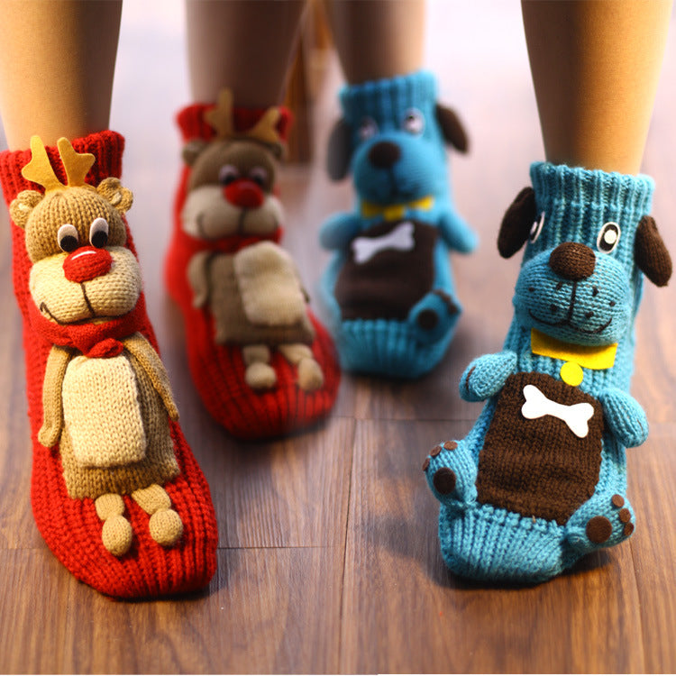 🔥This week's hot sale🔥3D cartoon animal winter warm home knitted sweater socks