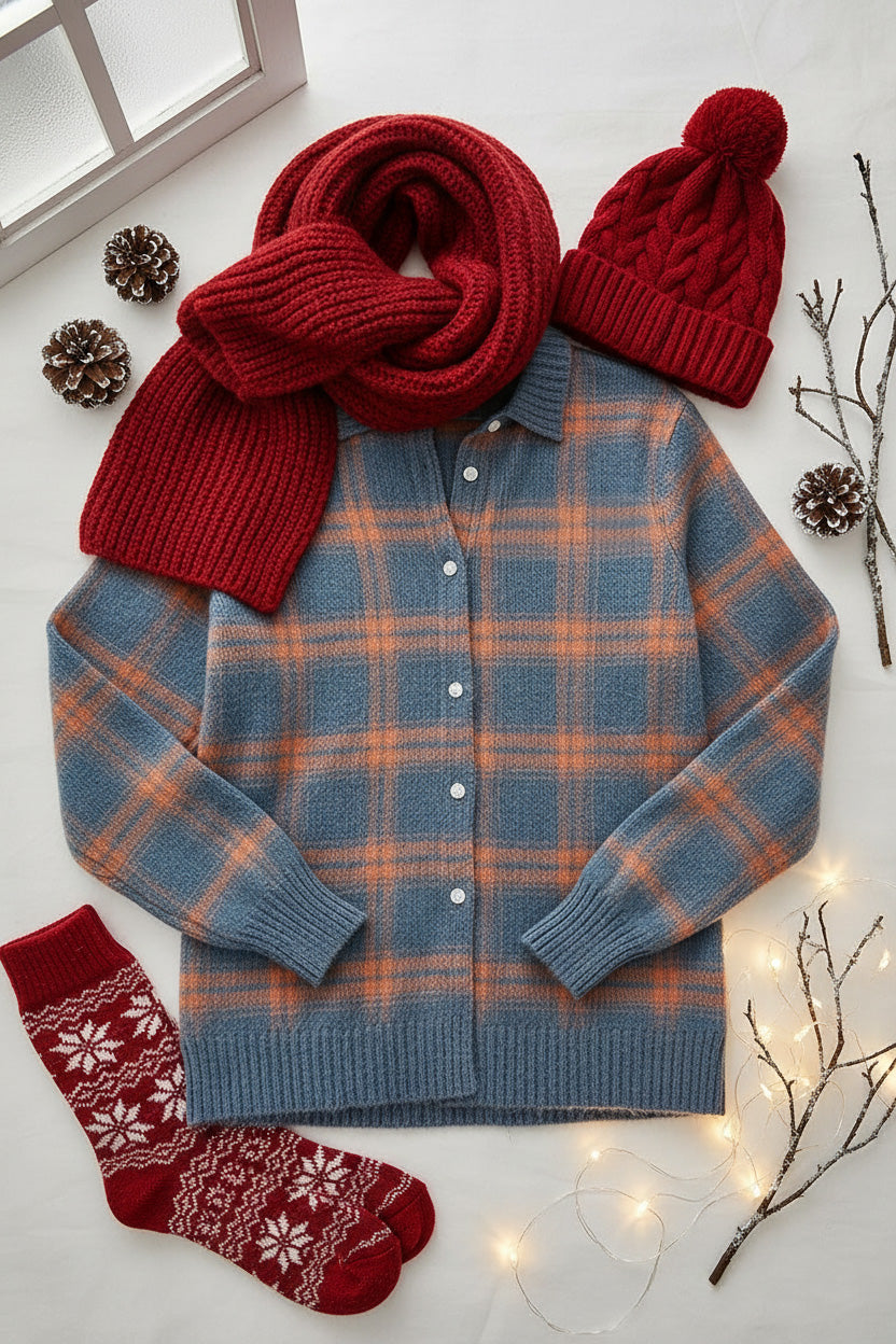 🔥This week's hot sale🔥Women's Plaid Print Casual Cotton Buttoned