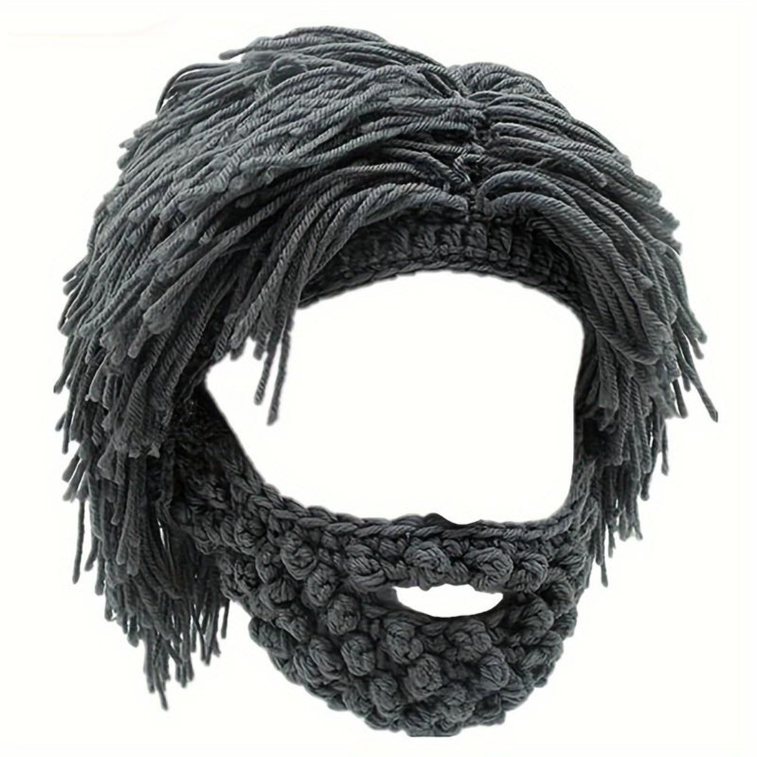 🔥This week's hot sale🔥Punk Style Beanie with Attached Straight Hair Wig and Knitted Beard