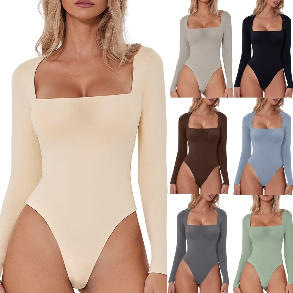 🔥This week's hot sale🔥 Square Neck Long Sleeve Bodysuit