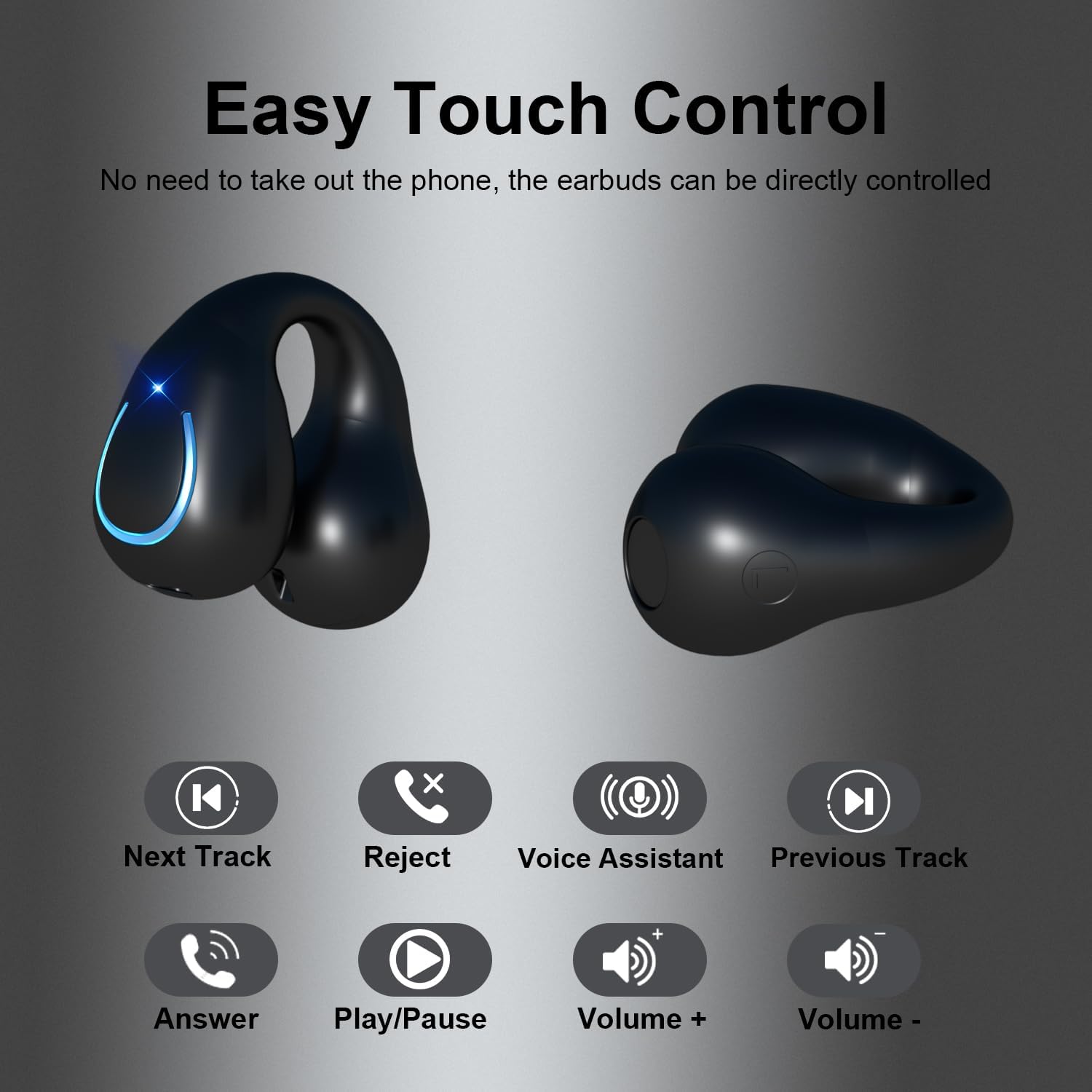 🔥This week's hot sale🔥new arrival ear clip bluetooth headphones with touch screen