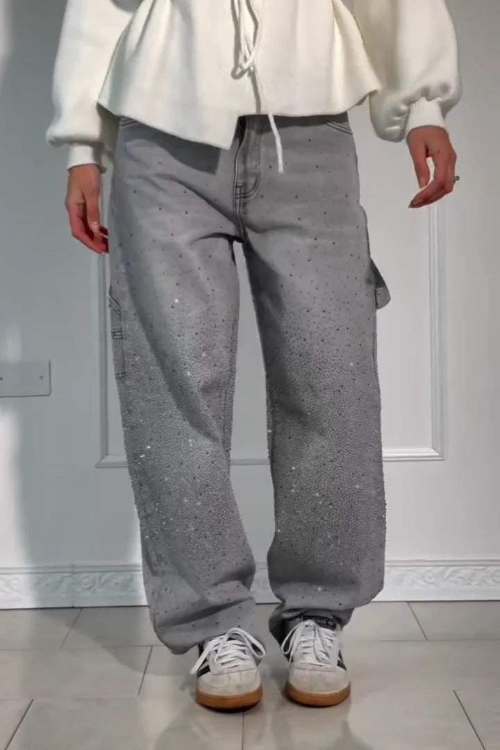 🔥This week's hot sale🔥Women's rhinestone harem jeans