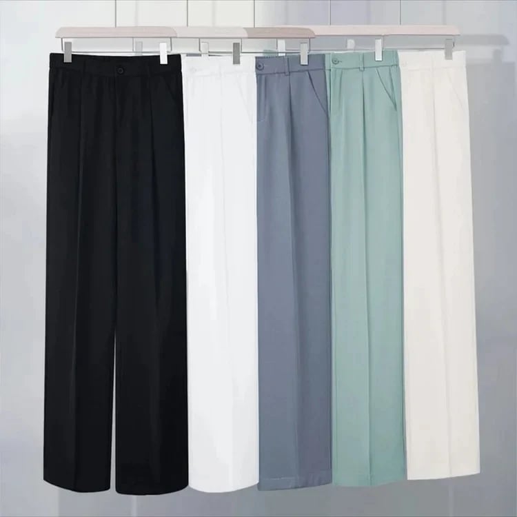 Men's spring and summer ice silk straight pants