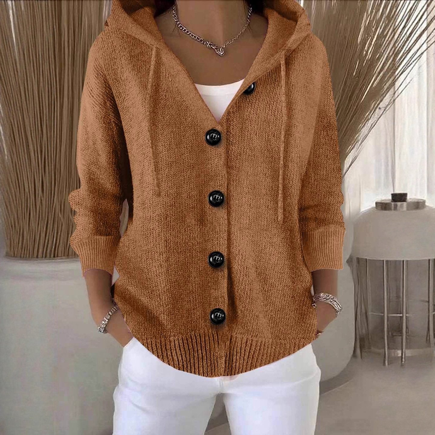 🔥This week's hot sale🔥Women’s Solid Color Long Sleeve Cardigan