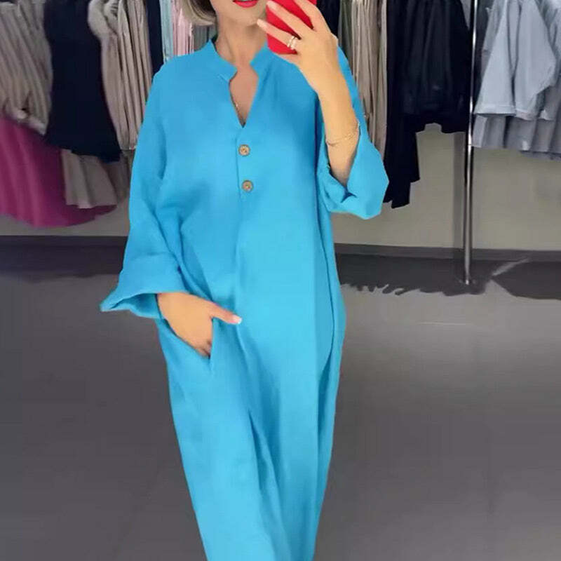 🔥This week's hot sale🔥Women's long shirt dress with pockets