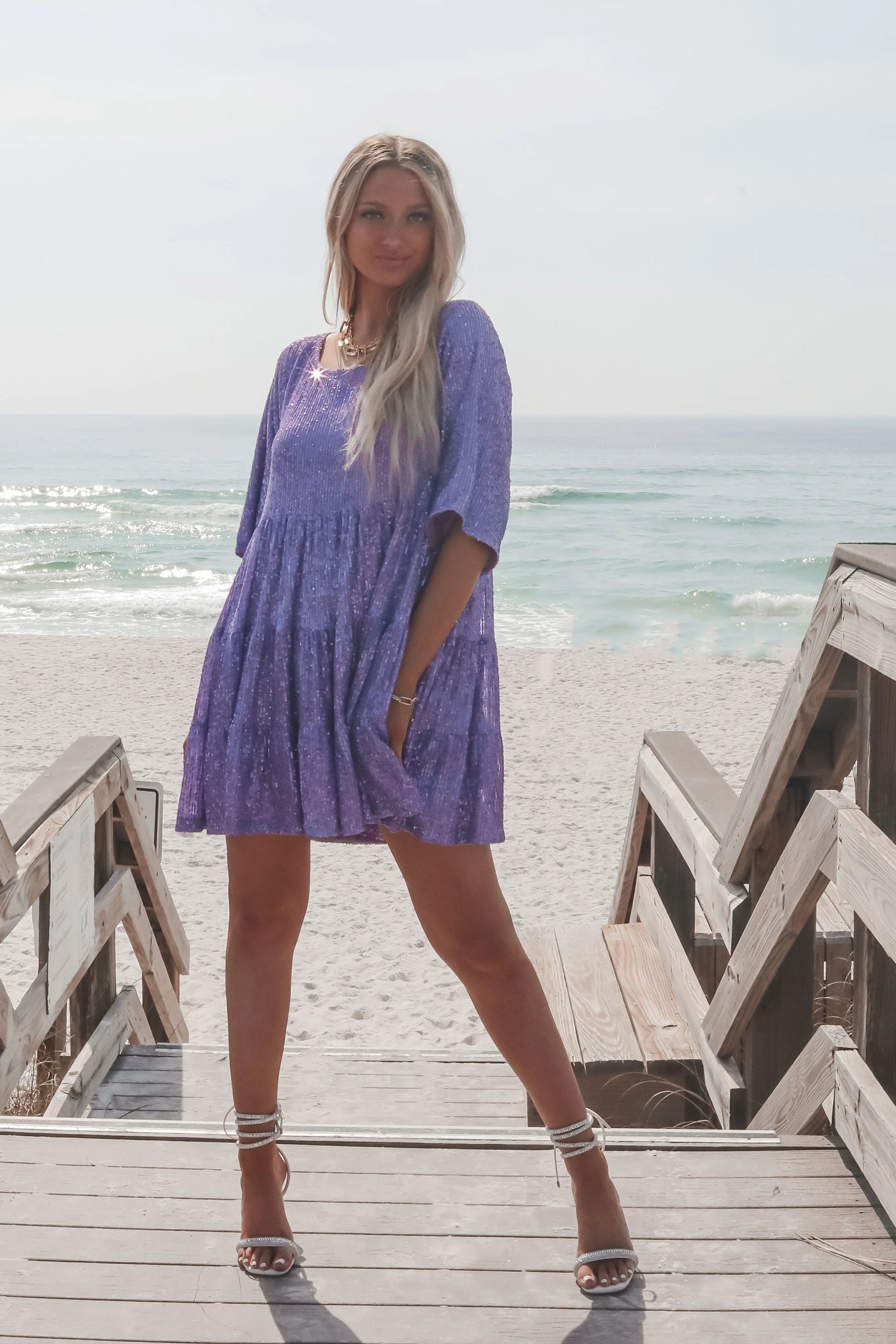 🔥This week's hot sale🔥 Sequin Baby Doll Dress