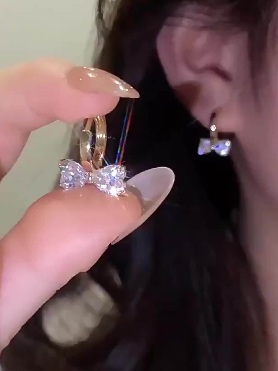 🔥This week's hot sale🔥heart-shaped bow design hoop earringss