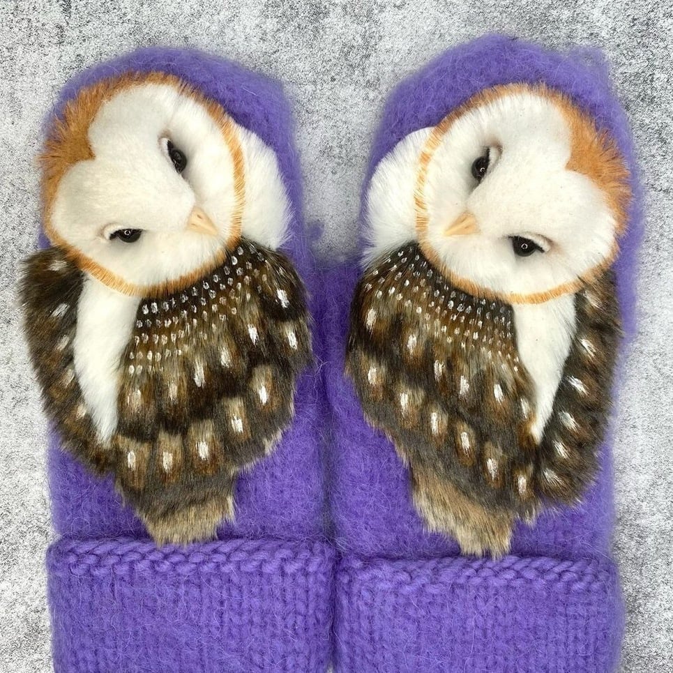 🔥This week's hot sale🔥 Hand Knitted Wool Nordic Mittens with Owls