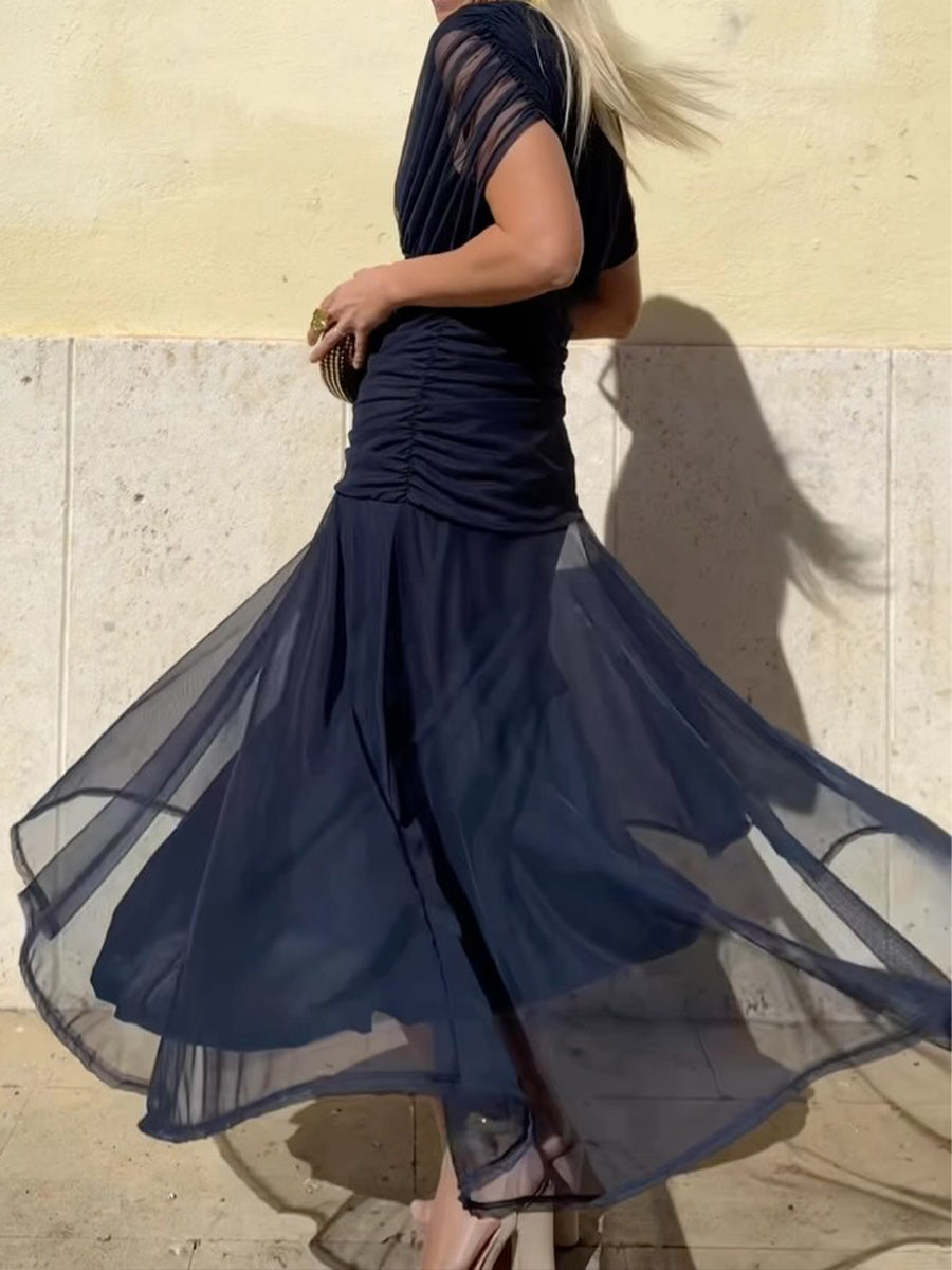 🔥This week's hot sale🔥 Women's Elegant Mesh Boutonniere Dress