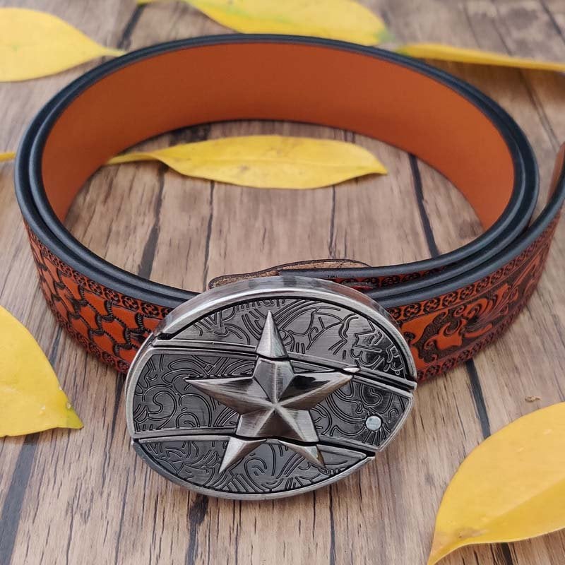 ⚡Flash Sale Ending⚡50% Off Punk Style Leather Belt with Hidden Tool