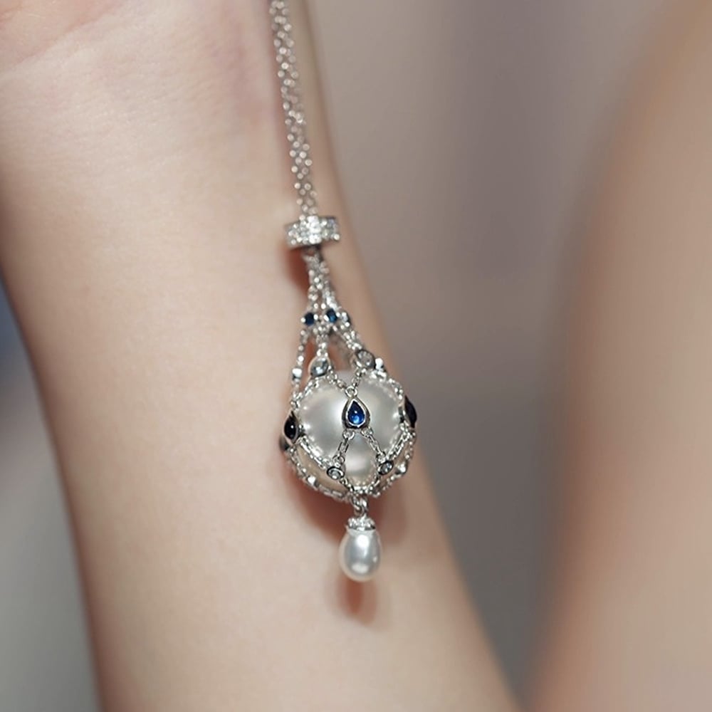 💎Exquisite Pearl & Gemstone Lavalier Pendant Necklace