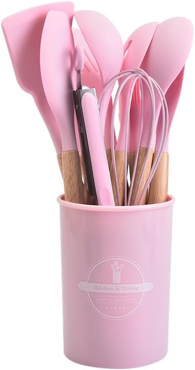 🔥This week's hot sale🔥12-piece silicone cookware set with wooden handles