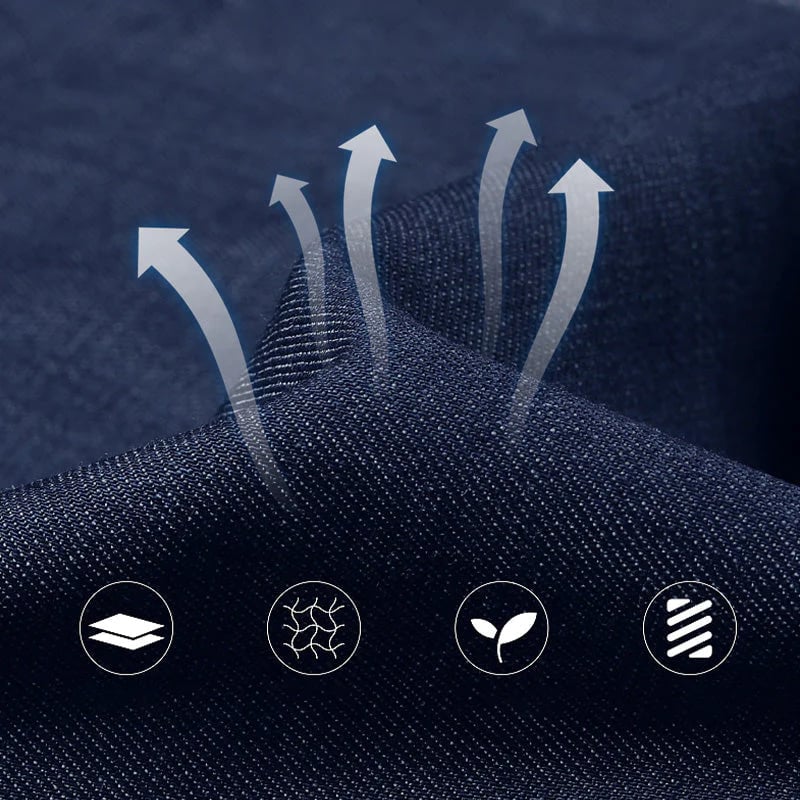 Men's high waist casual straight jeans