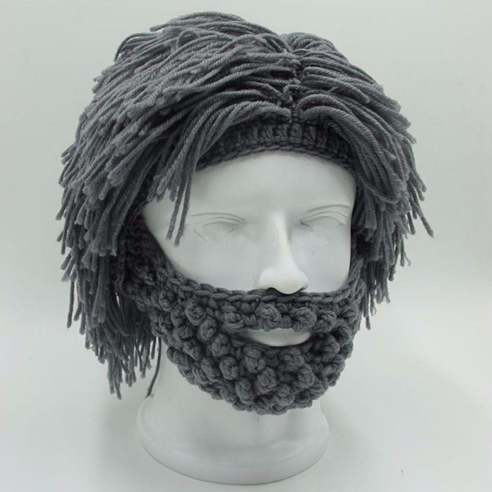 🔥This week's hot sale🔥Punk Style Beanie with Attached Straight Hair Wig and Knitted Beard