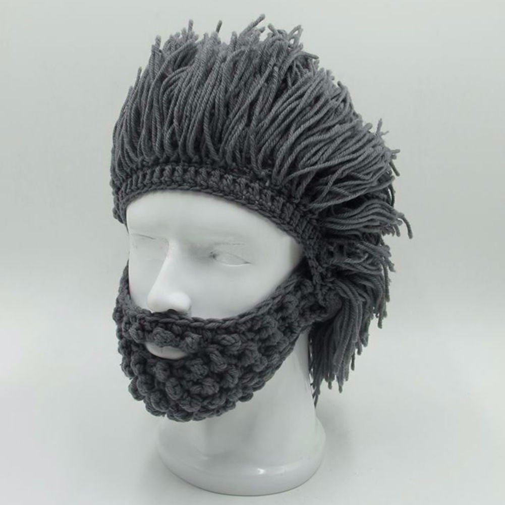 🔥This week's hot sale🔥Punk Style Beanie with Attached Straight Hair Wig and Knitted Beard
