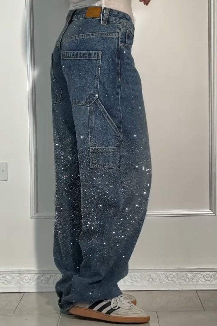 🔥This week's hot sale🔥Women's rhinestone harem jeans