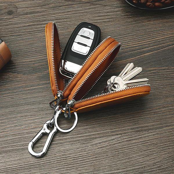 🔥This week's hot sale🔥Men's genuine leather simple double zipper car key bag