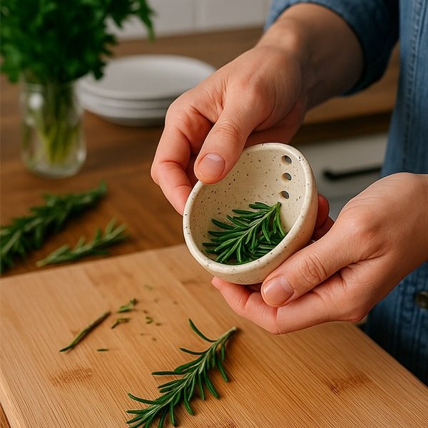 Pottery Herb Stripper, Kitchen Herb Leaf Stripping Tool