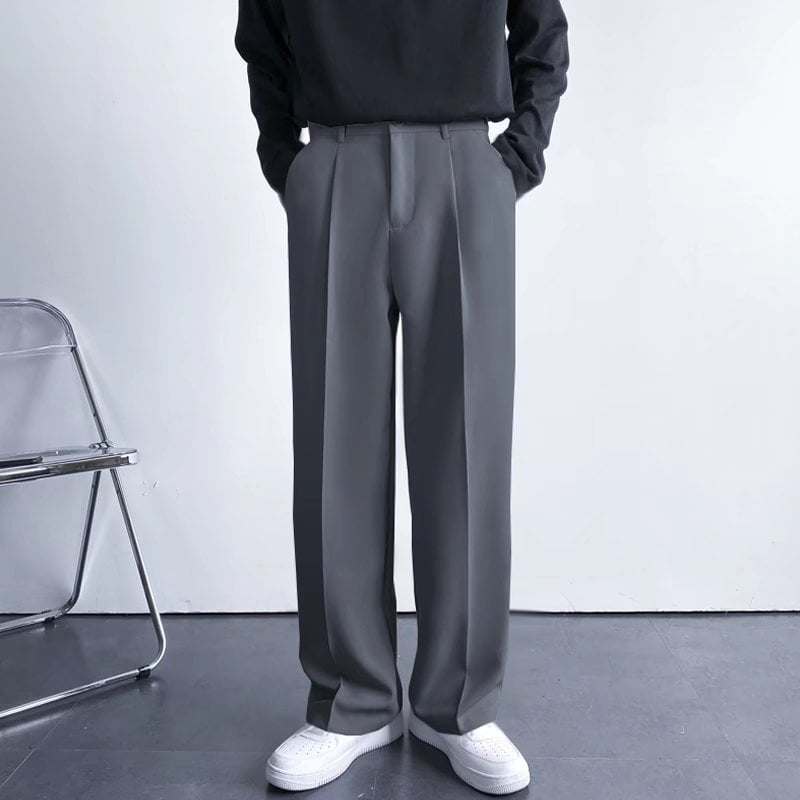 Men's spring and summer ice silk straight pants