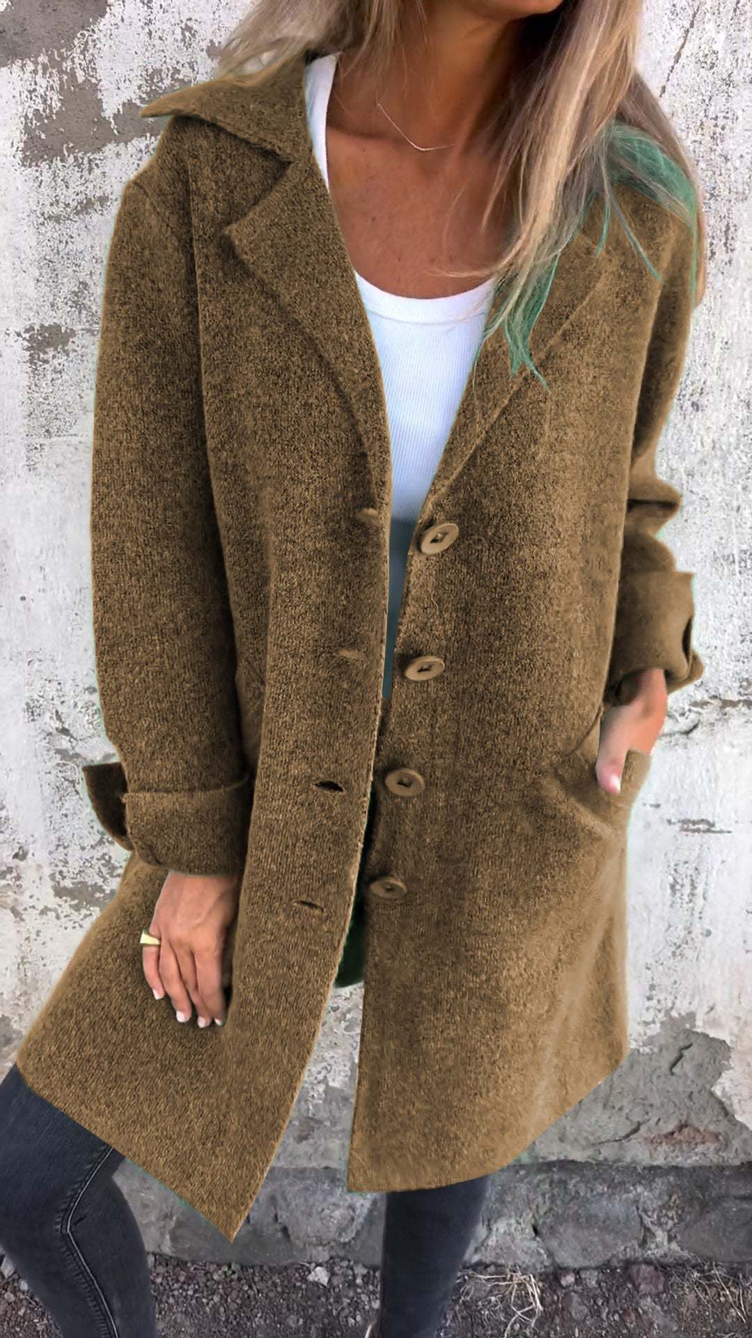 🔥This week's hot sale🔥Casual Lapel Wool Single Breasted Long Coat