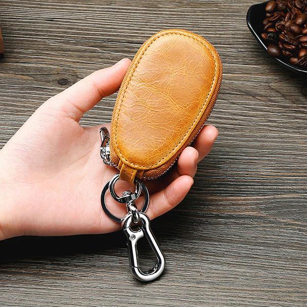 🔥This week's hot sale🔥Men's genuine leather simple double zipper car key bag