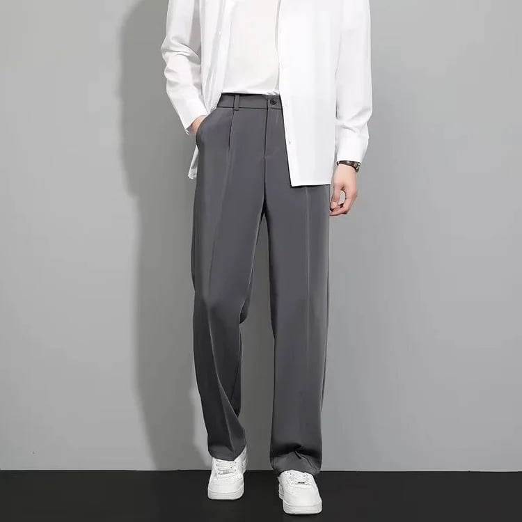 Men's spring and summer ice silk straight pants