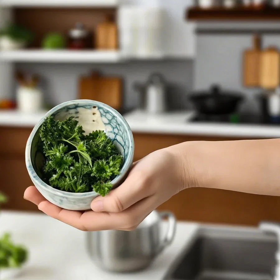 Pottery Herb Stripper, Kitchen Herb Leaf Stripping Tool