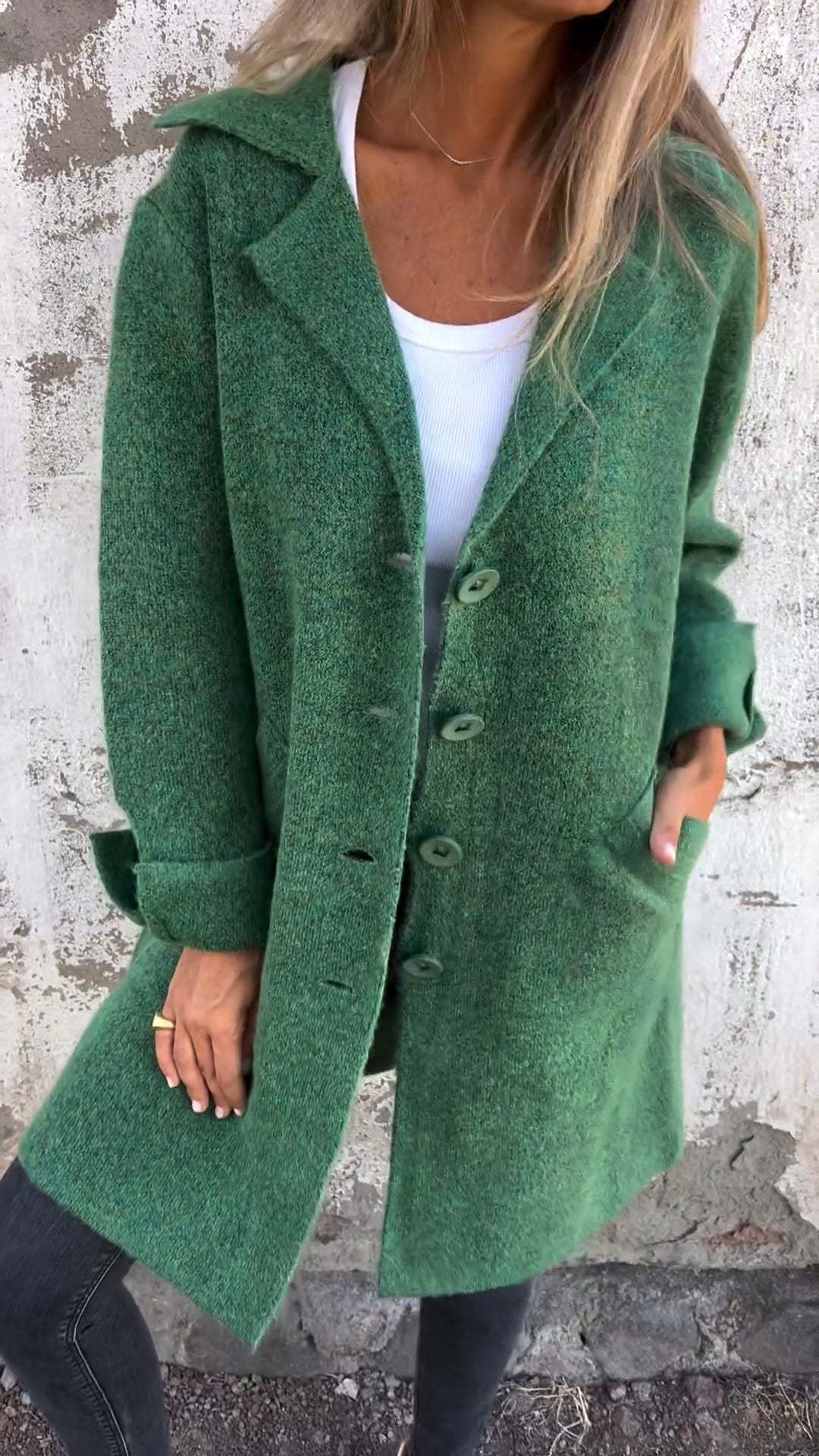 🔥This week's hot sale🔥Casual Lapel Wool Single Breasted Long Coat