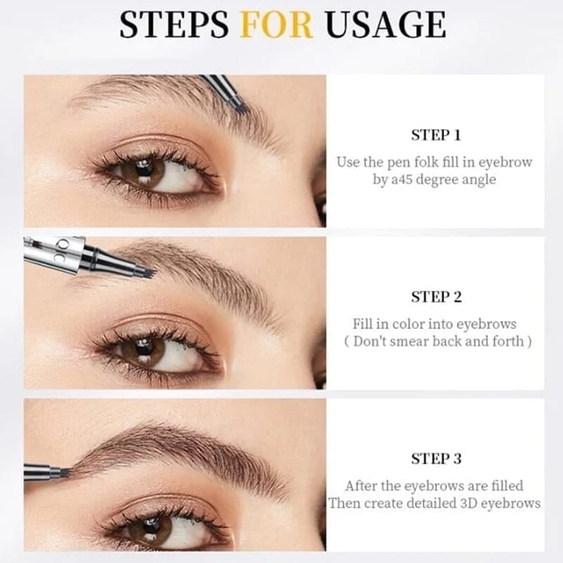 🔥This week's hot sale🔥 3D Waterproof 4 Fork Tip Eyebrow Pencil