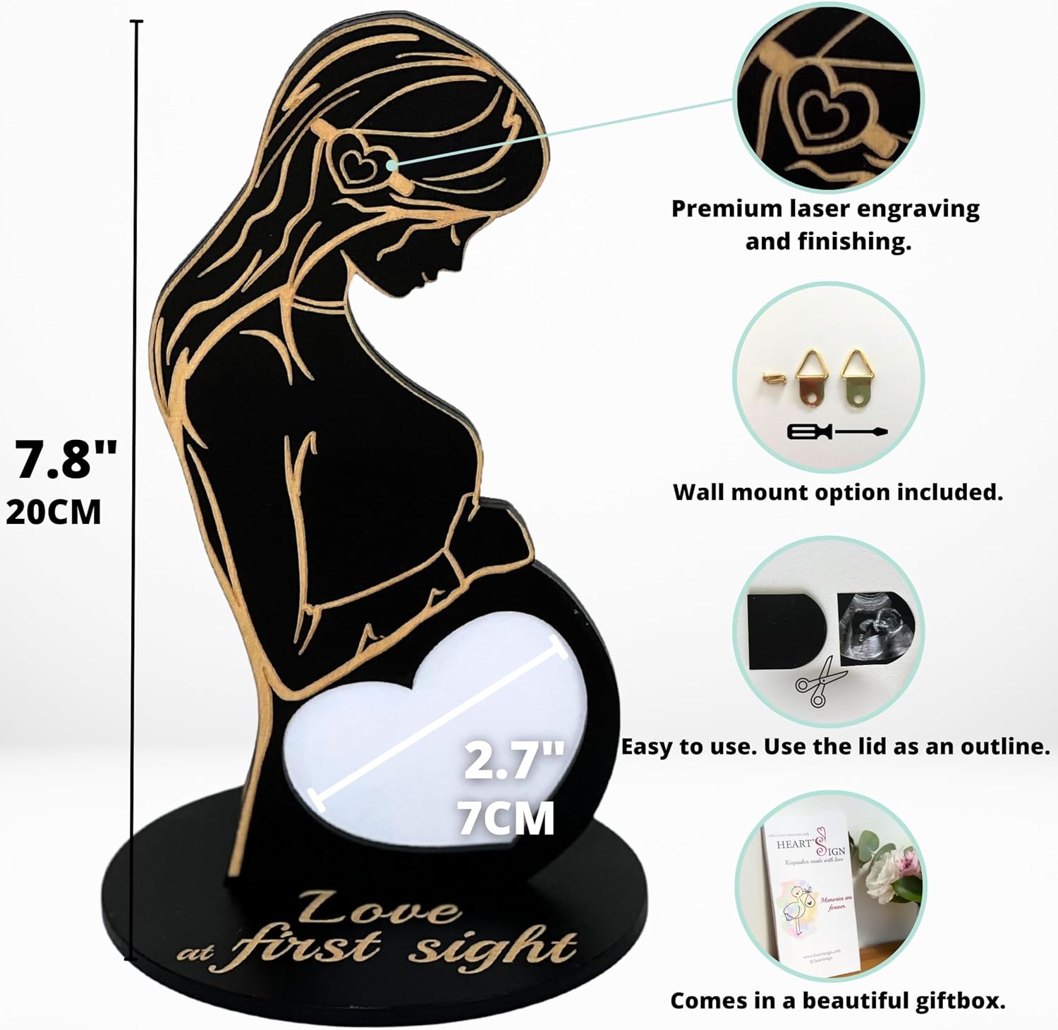 🔥This week's hot sale🔥Heart-shaped pattern baby ultrasound photo frame