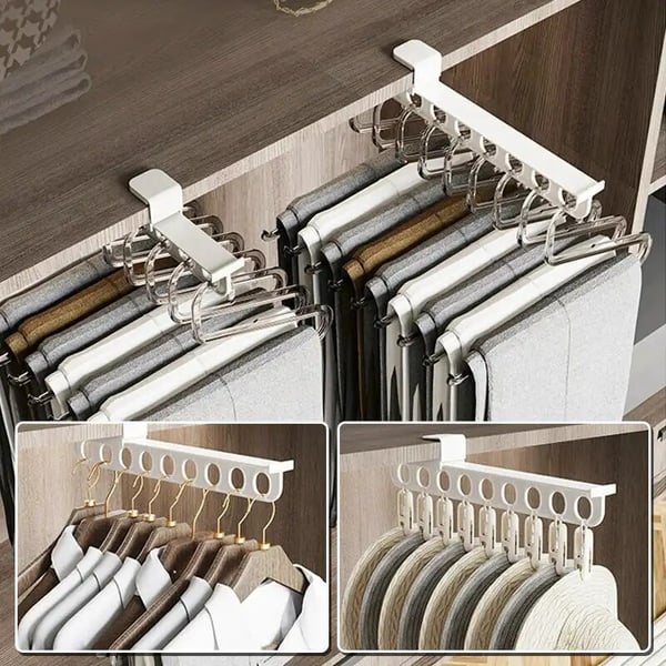 🎁Intelligent Pull-Out Sliding Trouser Rack | Closet Space Saver $24.99
