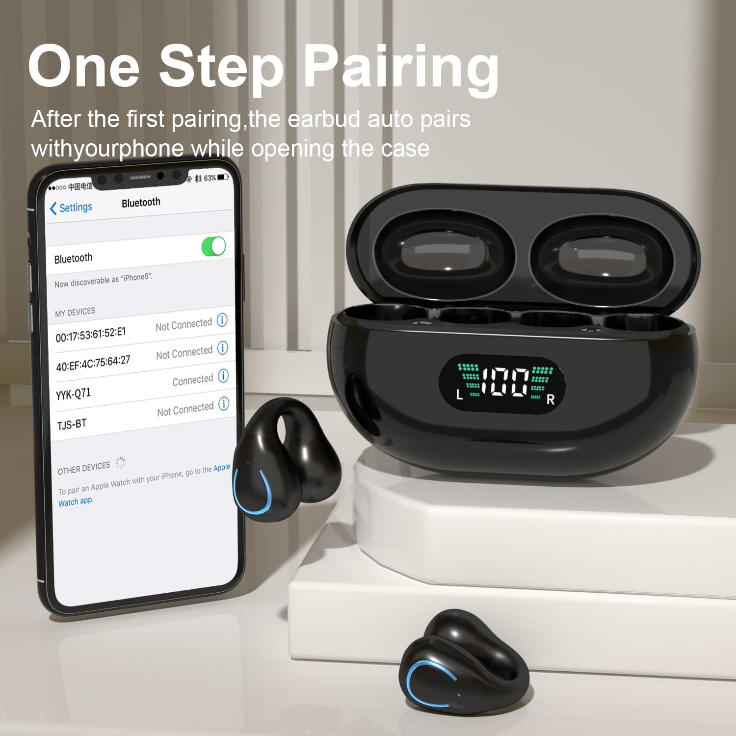 🔥This week's hot sale🔥new arrival ear clip bluetooth headphones with touch screen