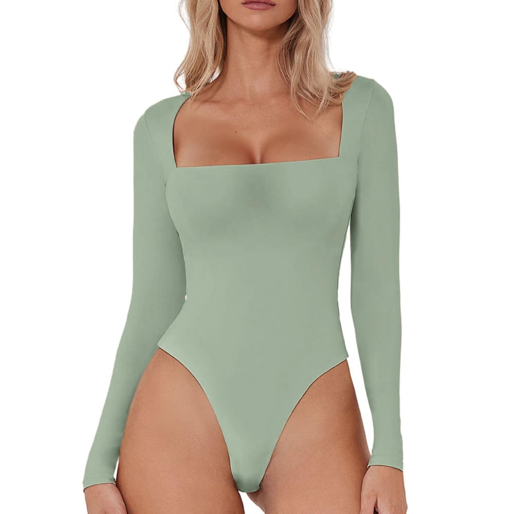 🔥This week's hot sale🔥 Square Neck Long Sleeve Bodysuit