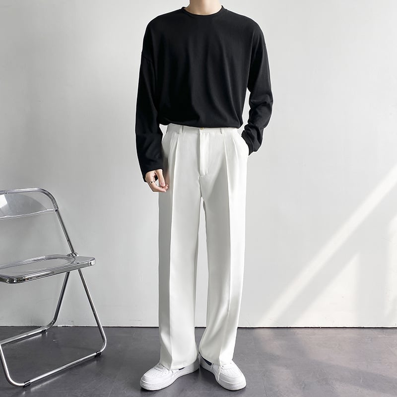 Men's spring and summer ice silk straight pants