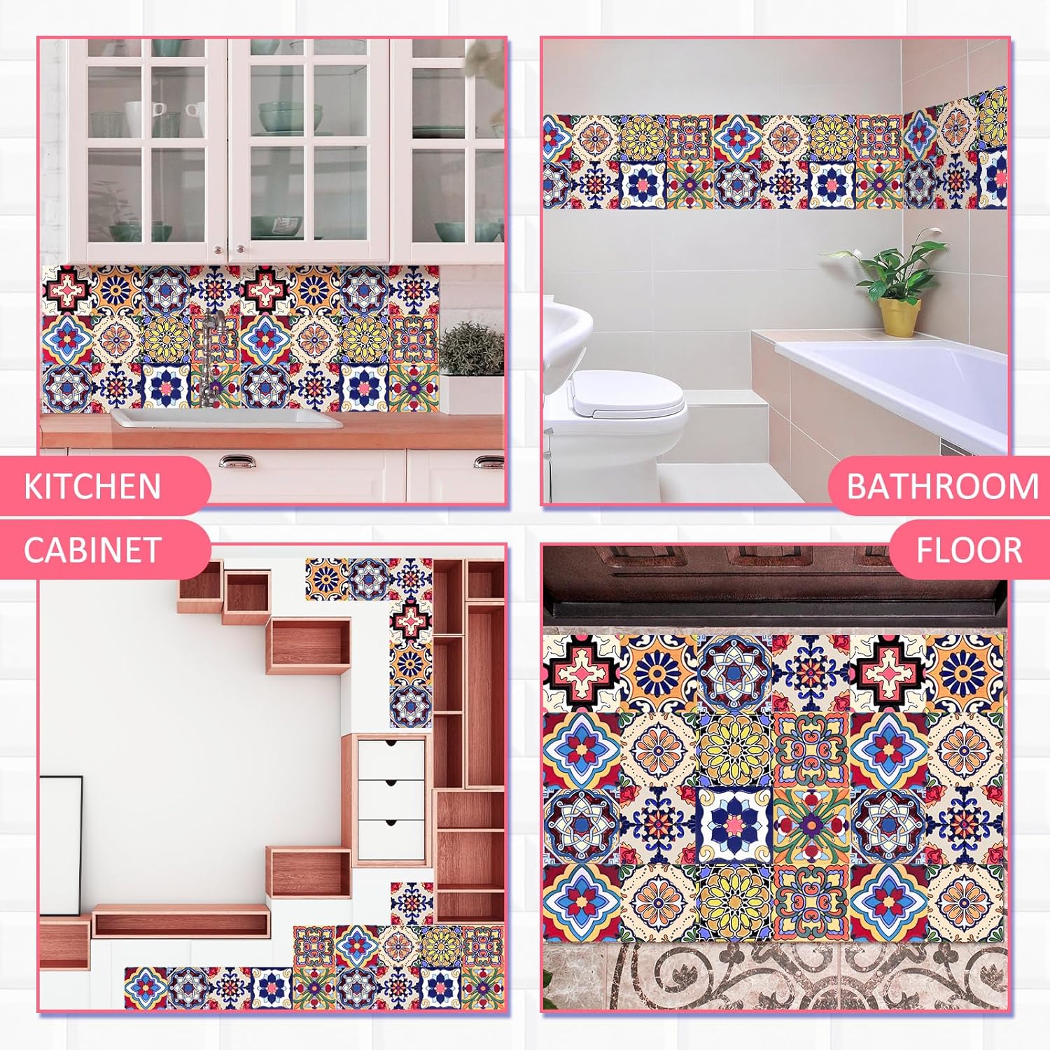 🔥This week's hot sale🔥24-pack Moroccan series self-adhesive waterproof decorative wall stickers