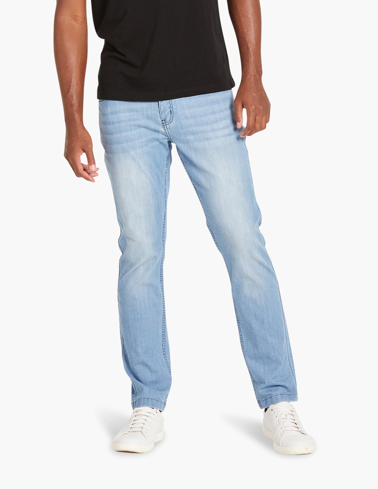 Men's high elastic slim jeans