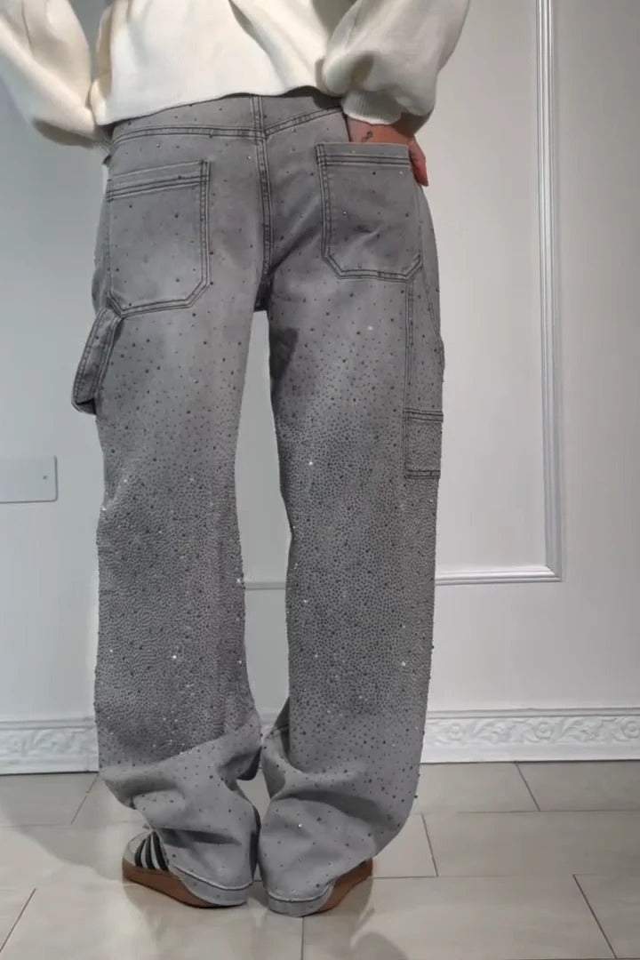 🔥This week's hot sale🔥Women's rhinestone harem jeans