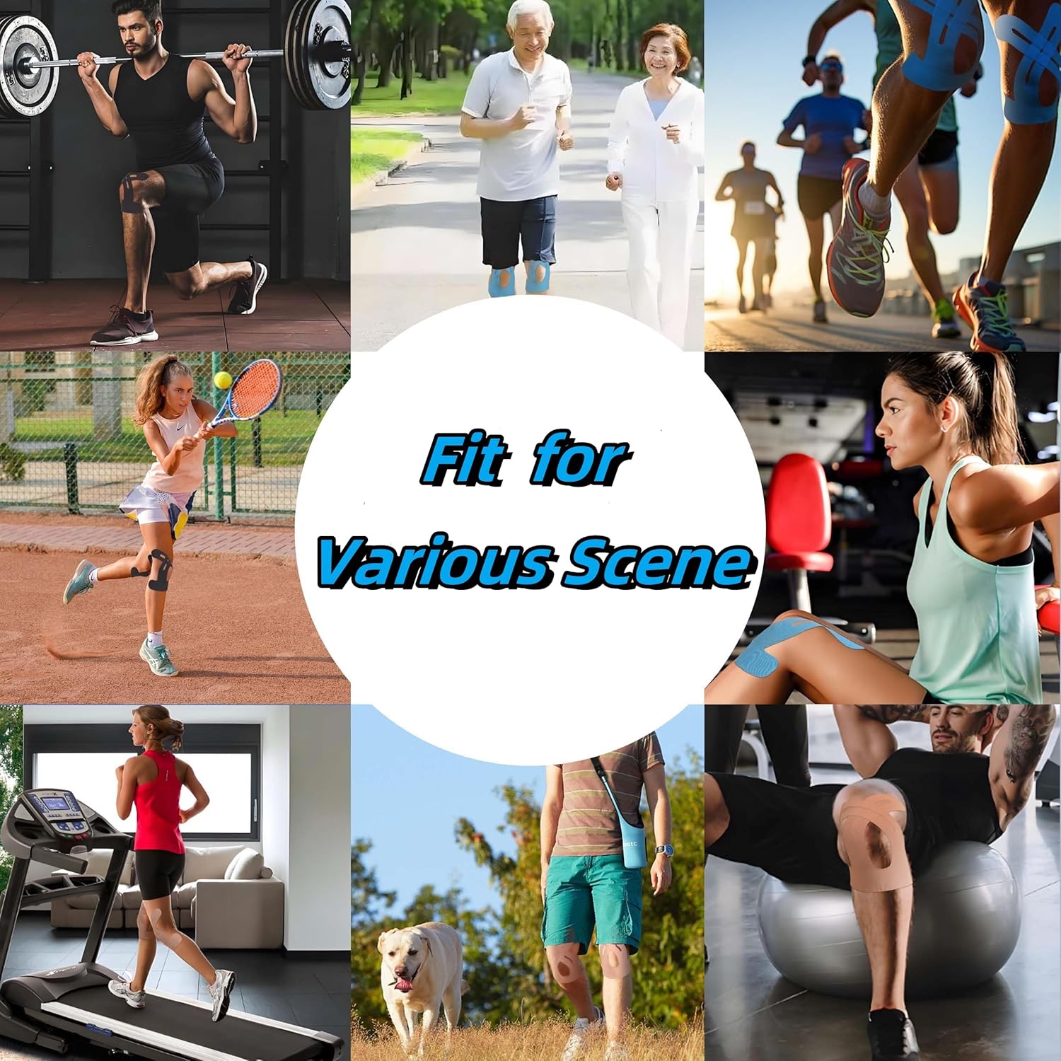 10/20Pcs Breathable Precut Kinesiology Tape for Knees