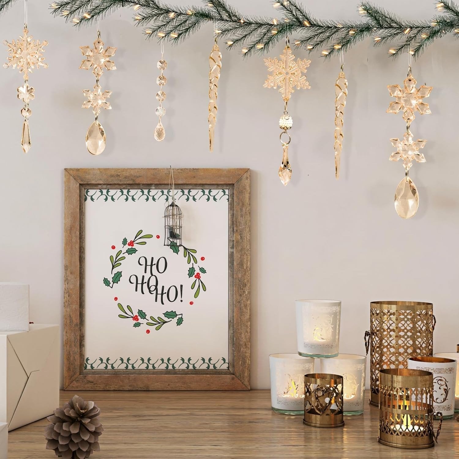 🔥This week's hot sale🔥18 Crystal Snowflake and Icicle Christmas Tree Ornaments