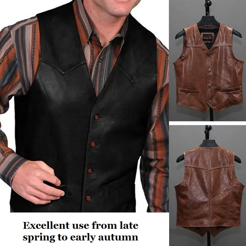 🔥This week's hot sale🔥Retro Men's Leather Vest