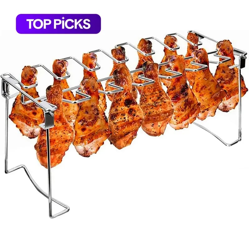 Metal Chicken Leg Rack — Non-Stick BBQ Rack (Specially for Camping)
