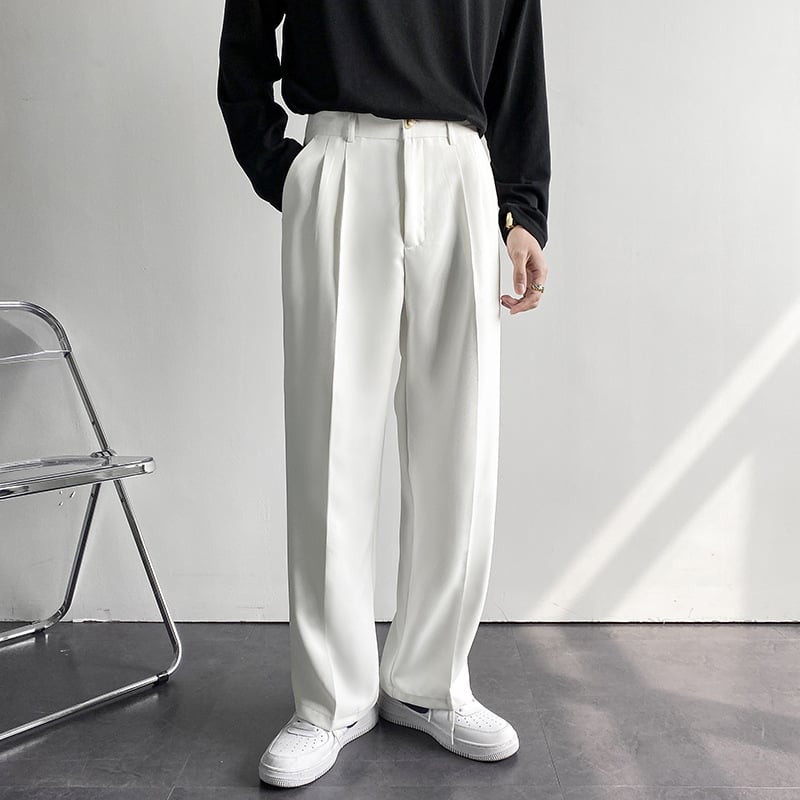 Men's spring and summer ice silk straight pants