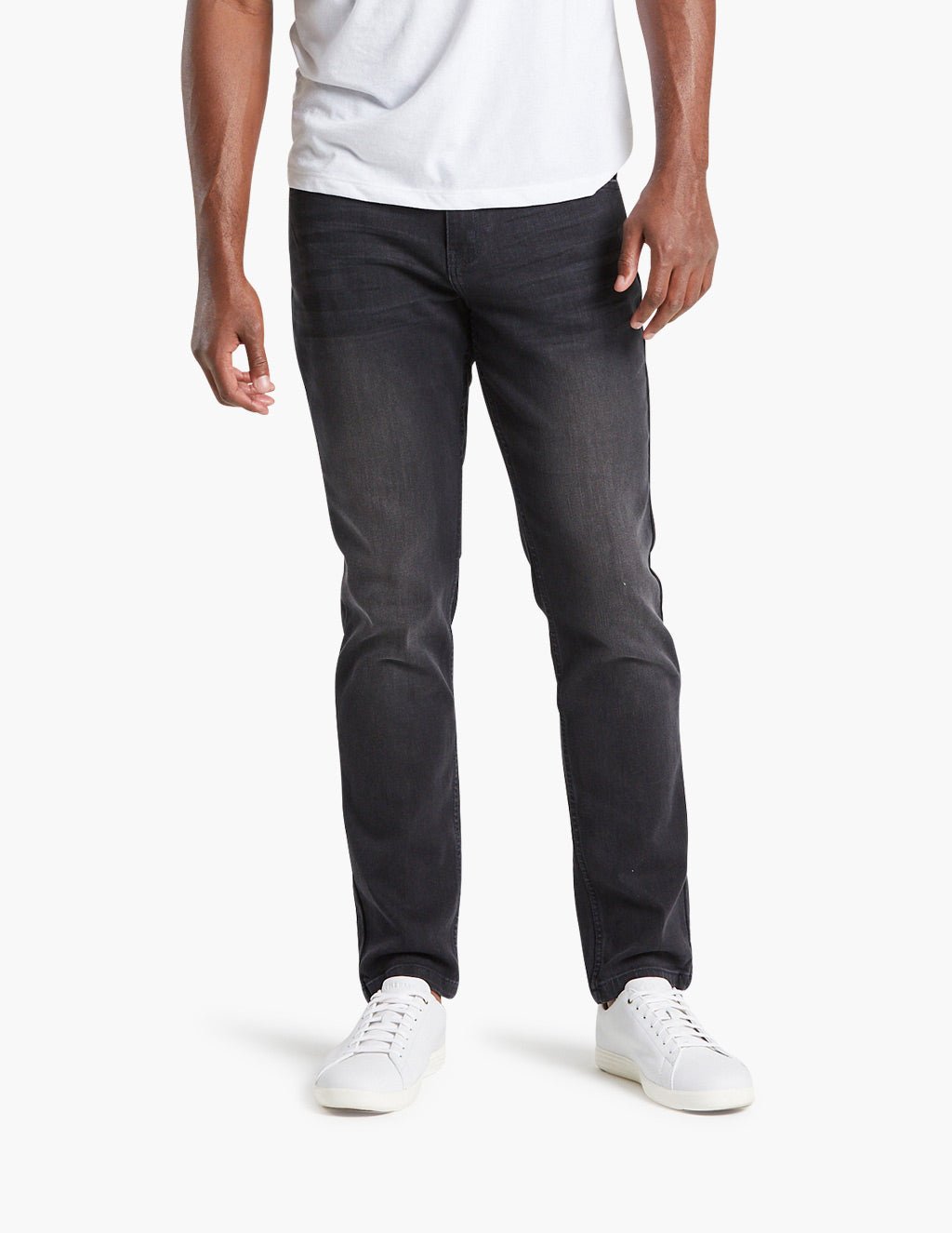Men's high elastic slim jeans