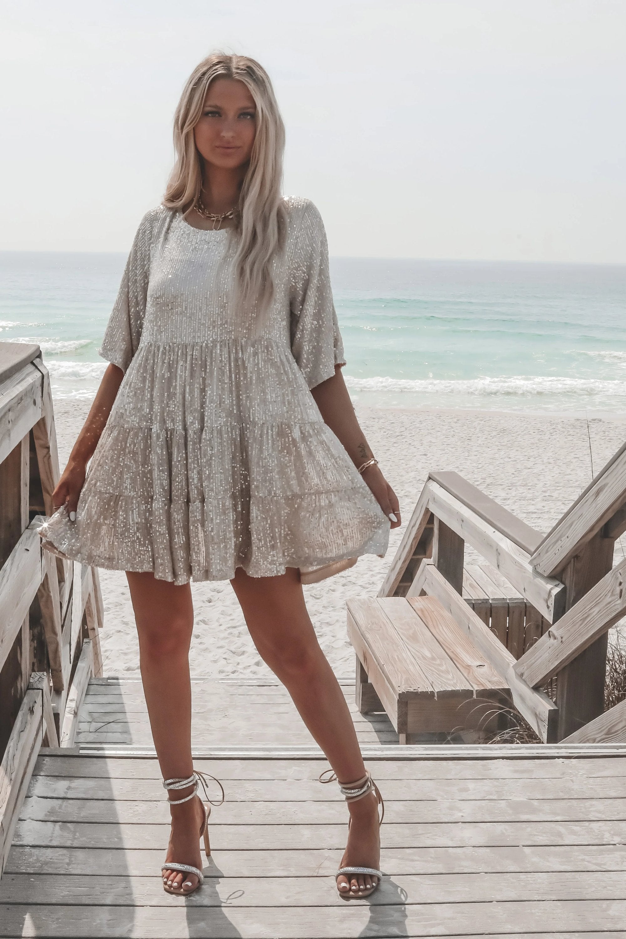 🔥This week's hot sale🔥 Sequin Baby Doll Dress