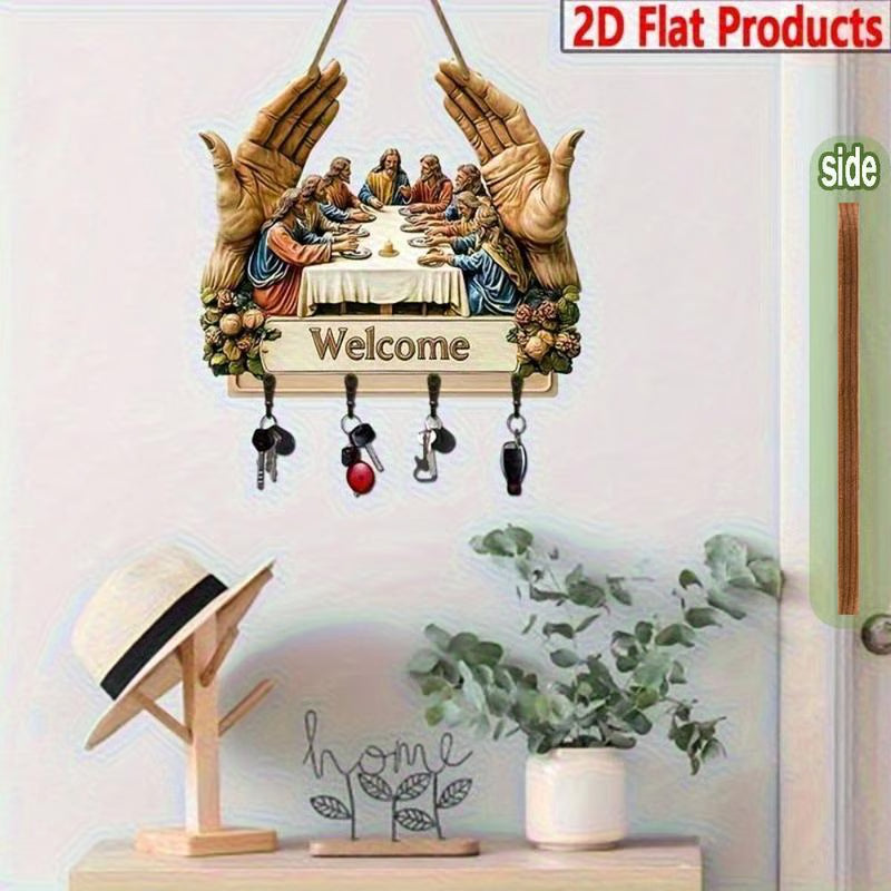 🔥This week's hot sale🔥 2D Jesus and Disciples Wall Art Keychain